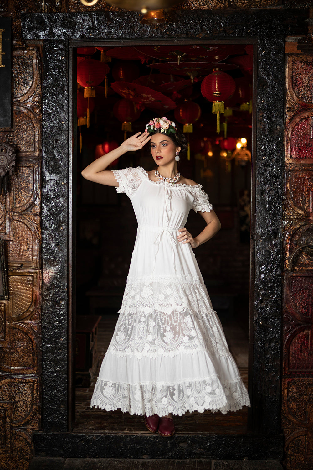 White gypsy clearance wedding dress