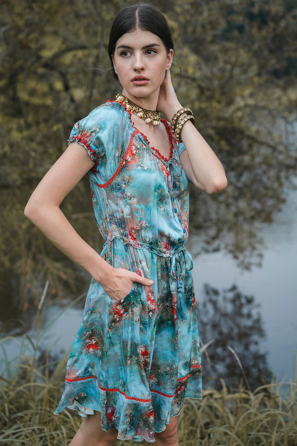 Ellwood Swing Dress - Forest Blue - Peony by Tulle and Batiste - Ethical Slow Fashion - Free Shipping - Easy Returns
