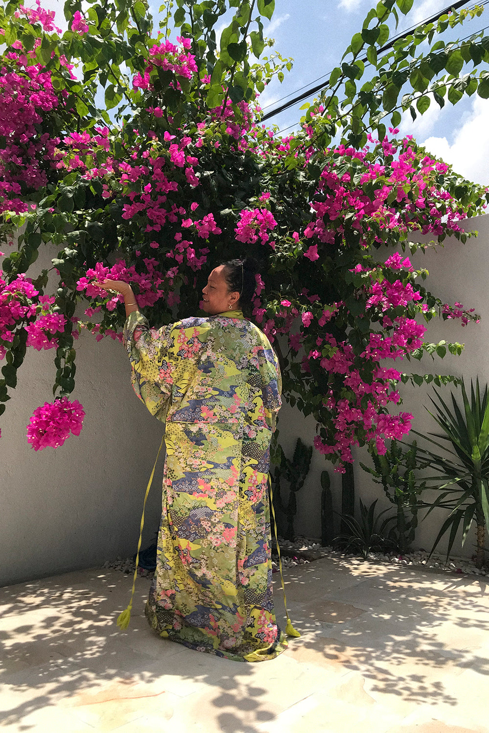 Immerse yourself in the enchanting world of bohemian elegance with the Floral Mirage Kimono, the newest addition to our lineup, boasting intricate handmade details and a contemporary twist on traditional style.