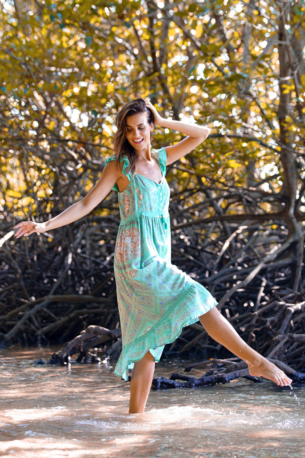 Turquoise sundress deals