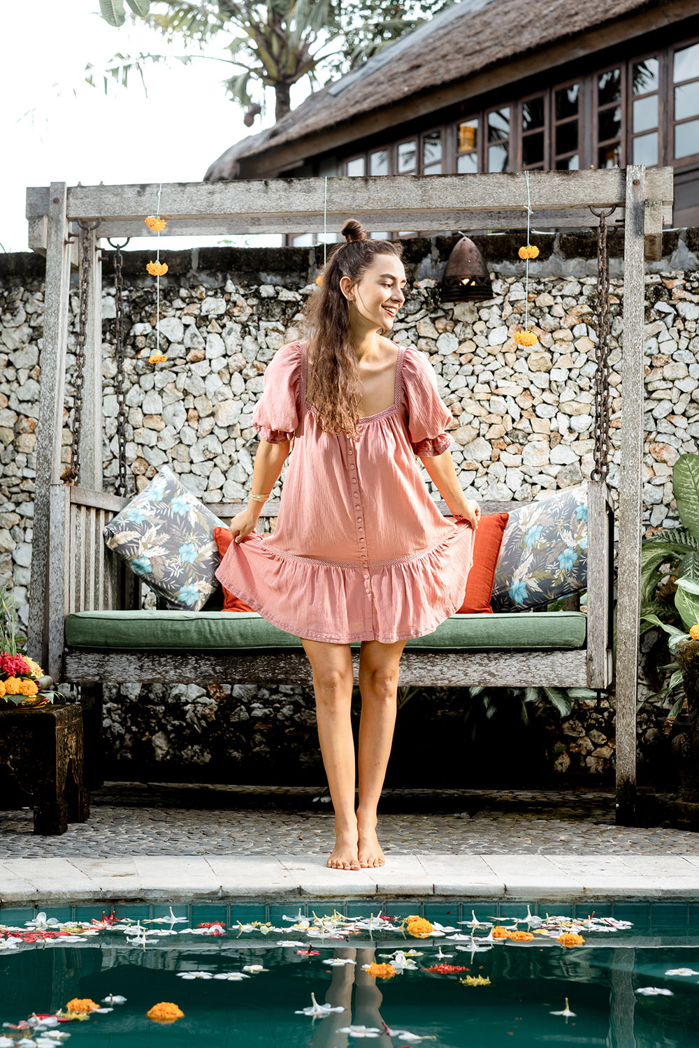 Medewi Swing Dress - Coral Haze - Dreamland by Tulle and Batiste