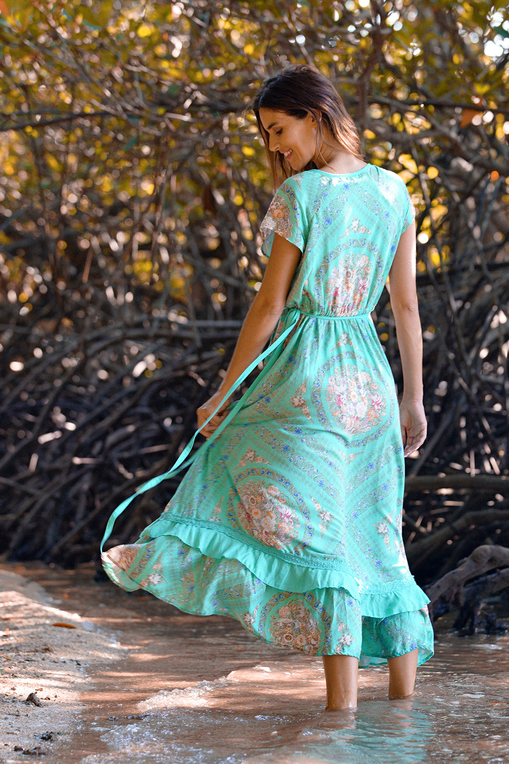 Turquoise store wrap dress